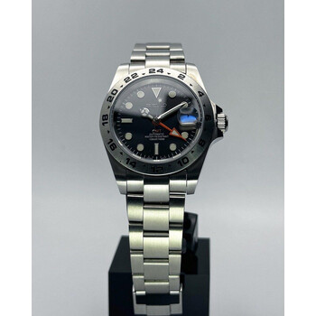 Custom Seiko Mod • Black Explorer 2 GMT • 39.5mm